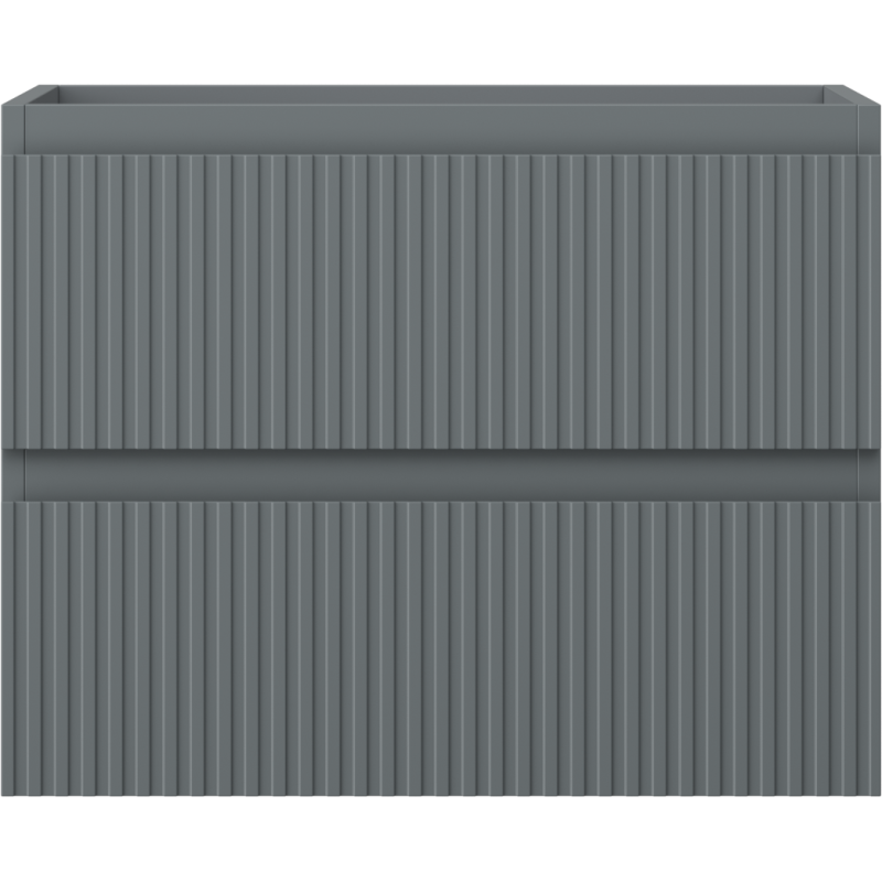 Mexen Rivel koupelnová skříňka pod umyvadlo 60 cm, 2 zásuvky, drážkovaná, grafit mat - 91A20-06047-2-BFF66