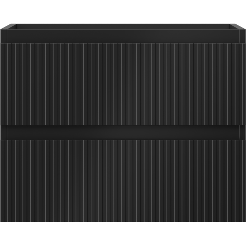 Mexen Rivel koupelnová skříňka pod umyvadlo 60 cm, 2 zásuvky, drážkovaná, černá mat - 91A20-06047-2-BFF71