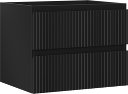 Mexen Rivel koupelnová skříňka pod umyvadlo 60 cm, 2 zásuvky, drážkovaná, černá mat - 91A20-06047-2-BFF71