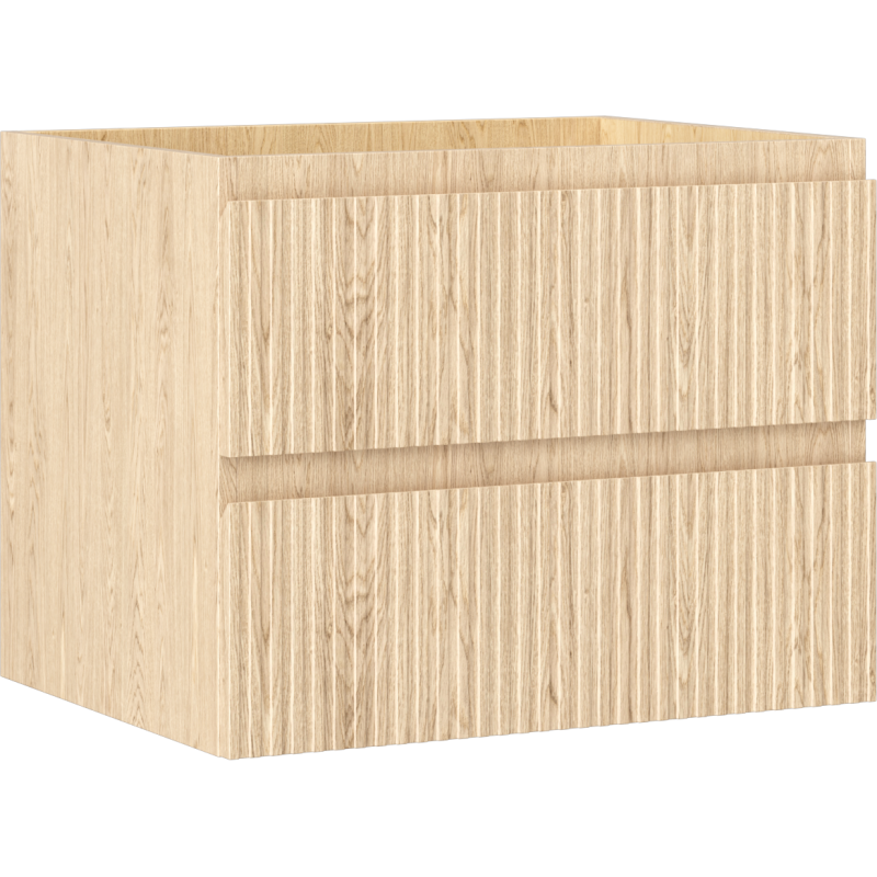 Mexen Rivel koupelnová skříňka pod umyvadlo 60 cm, 2 zásuvky, drážkovaná, dub - 91A20-06047-2-BFF81