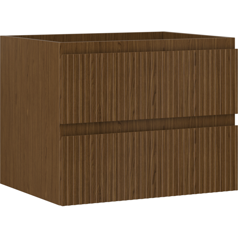 Mexen Rivel koupelnová skříňka pod umyvadlo 60 cm, 2 zásuvky, žebrovaná, ořech - 91A20-06047-2-BFF86