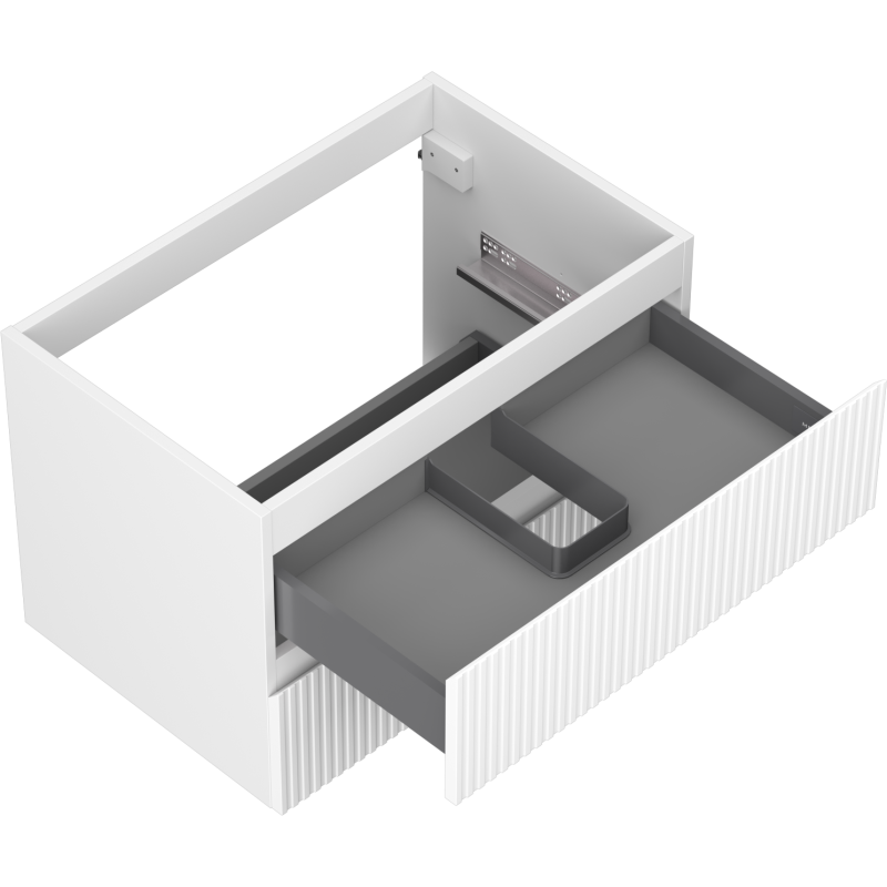 Mexen Rivel koupelnová skříňka pod umyvadlo 70 cm, 2 zásuvky, drážkovaná, bílá mat - 91A20-07047-2-BFF01