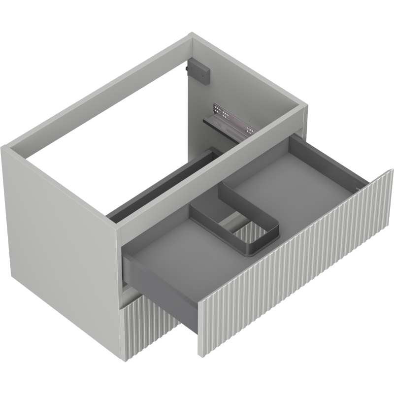 Mexen Rivel koupelnová skříňka podumyvadlová 70 cm, 2 zásuvky, žebrovaná, šedá mat - 91A20-07047-2-BFF62