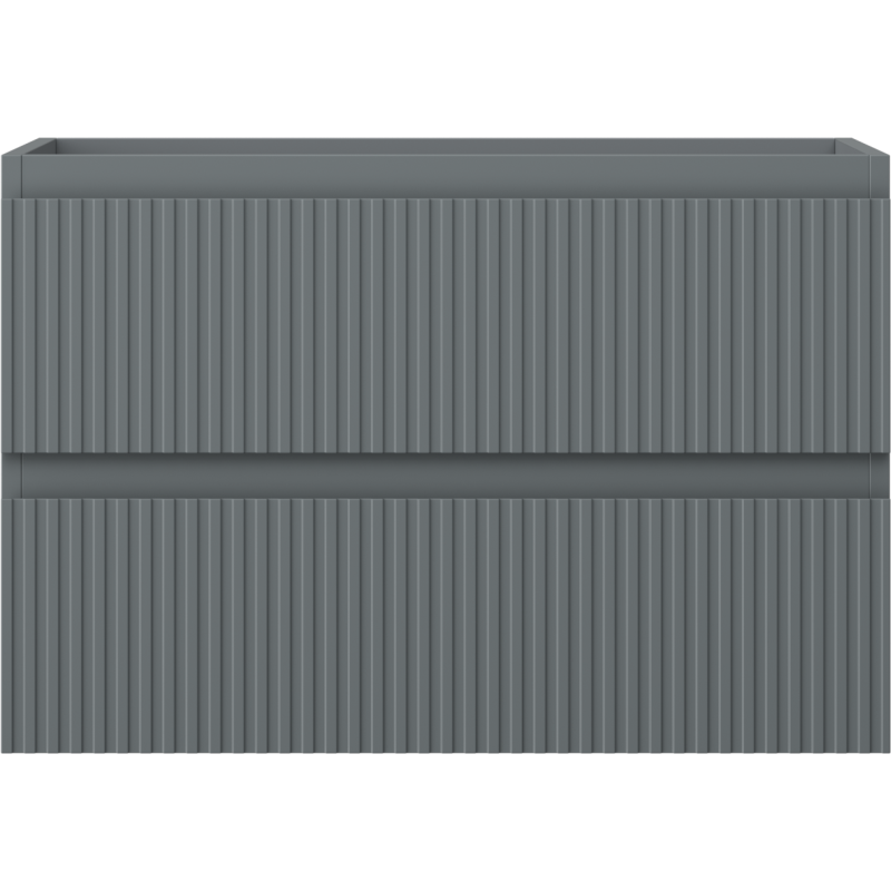 Mexen Rivel koupelnová skříňka pod umyvadlo 70 cm, 2 zásuvky, drážkovaná, grafit mat - 91A20-07047-2-BFF66