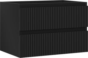 Mexen Rivel koupelnová skříňka pod umyvadlo 70 cm, 2 zásuvky, drážkovaná, černá mat - 91A20-07047-2-BFF71