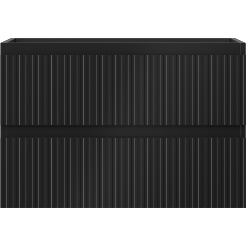 Mexen Rivel koupelnová skříňka pod umyvadlo 70 cm, 2 zásuvky, drážkovaná, černá mat - 91A20-07047-2-BFF71