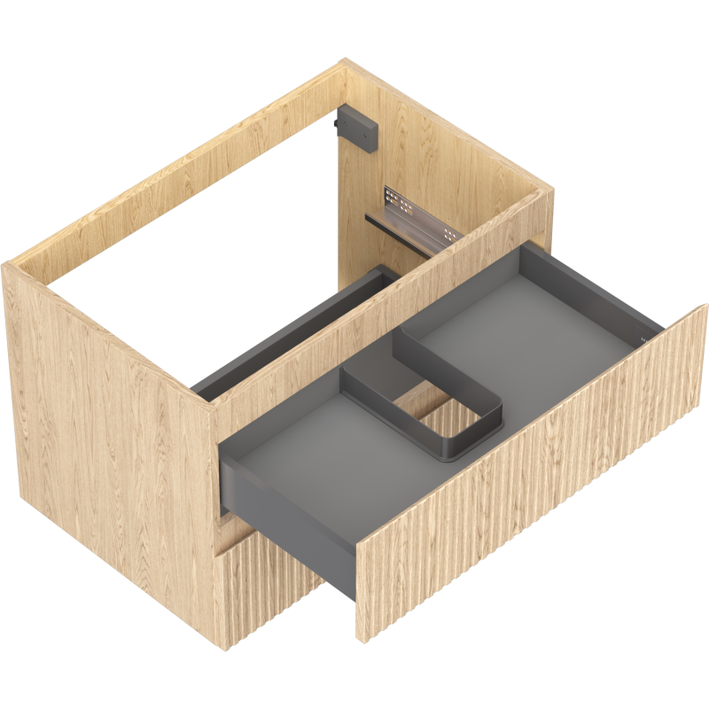 Mexen Rivel koupelnová skříňka pod umyvadlo 70 cm, 2 zásuvky, drážkovaná, dub - 91A20-07047-2-BFF81