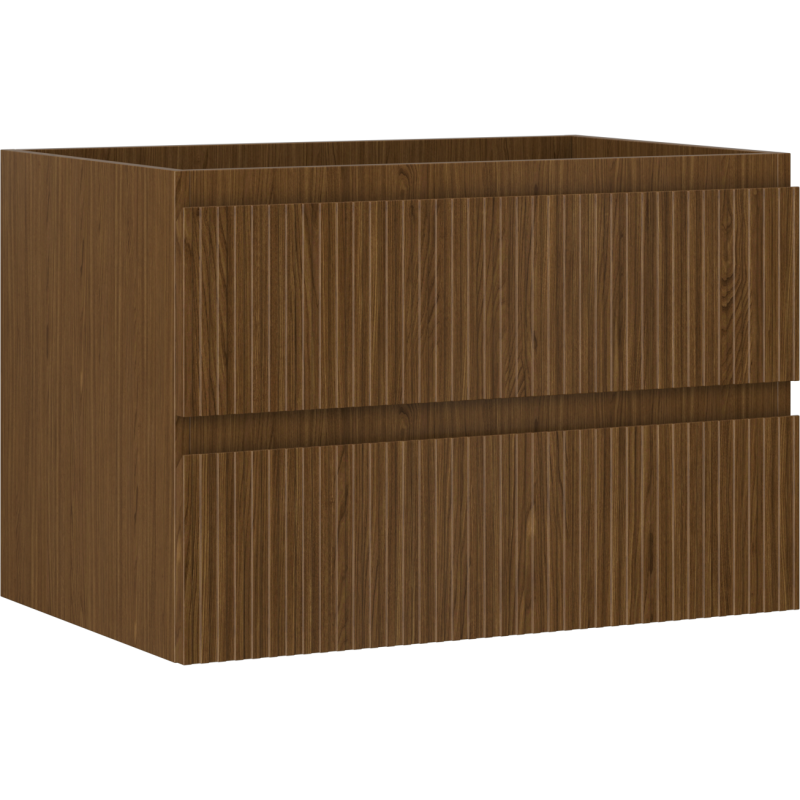 Mexen Rivel koupelnová skříňka pod umyvadlo 70 cm, 2 zásuvky, rýhovaná, ořech - 91A20-07047-2-BFF86