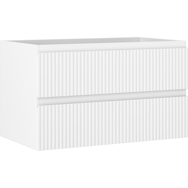Mexen Rivel koupelnová skříňka pod umyvadlo 80 cm, 2 zásuvky, drážkovaná, bílá mat - 91A20-08047-2-BFF01