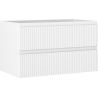 Mexen Rivel koupelnová skříňka pod umyvadlo 80 cm, 2 zásuvky, drážkovaná, bílá mat - 91A20-08047-2-BFF01