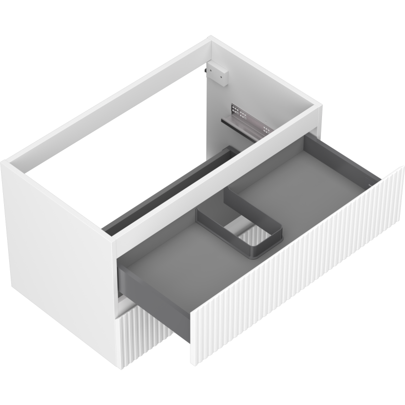 Mexen Rivel koupelnová skříňka pod umyvadlo 80 cm, 2 zásuvky, drážkovaná, bílá mat - 91A20-08047-2-BFF01