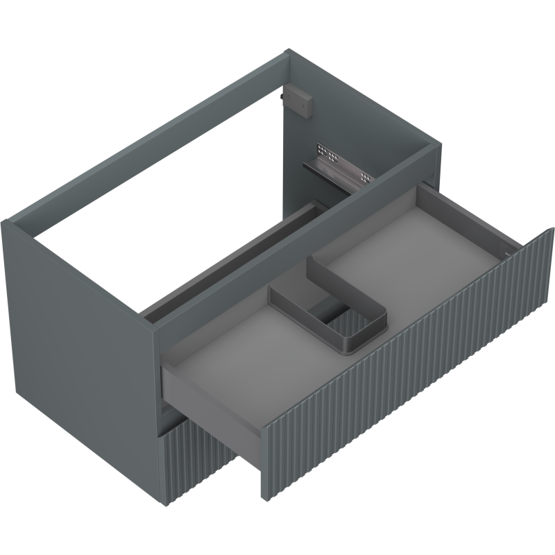 Mexen Rivel koupelnová skříňka pod umyvadlo 80 cm, 2 zásuvky, žebrovaná, grafit mat - 91A20-08047-2-BFF66