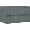 Mexen Rivel koupelnová skříňka pod umyvadlo 80 cm, 2 zásuvky, žebrovaná, grafit mat - 91A20-08047-2-BFF66
