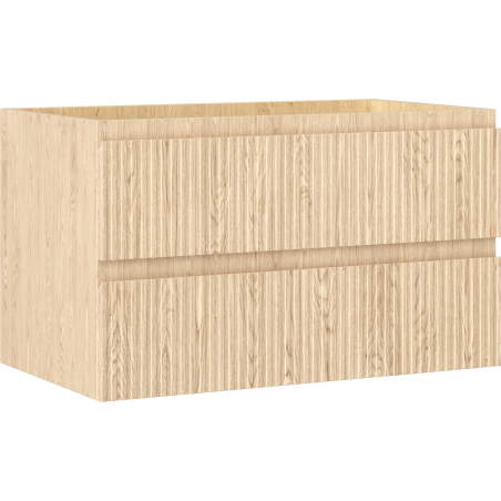 Mexen Rivel koupelnová skříňka pod umyvadlo 80 cm, 2 zásuvky, rýhovaná, dub - 91A20-08047-2-BFF81