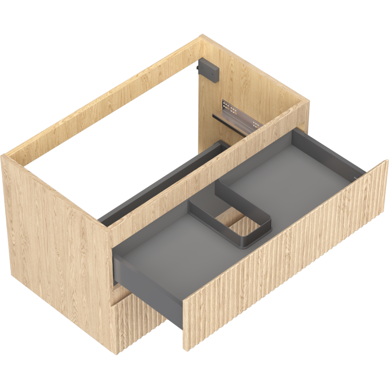 Mexen Rivel koupelnová skříňka pod umyvadlo 80 cm, 2 zásuvky, rýhovaná, dub - 91A20-08047-2-BFF81