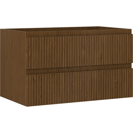 Mexen Rivel koupelnová skříňka pod umyvadlo 80 cm, 2 zásuvky, drážkovaná, ořech - 91A20-08047-2-BFF86