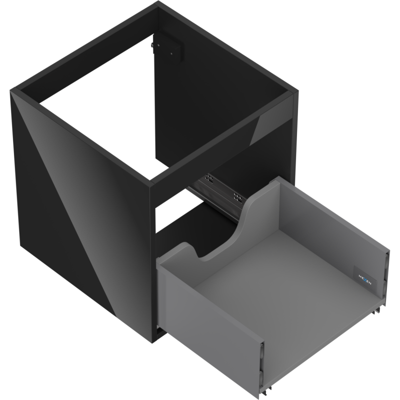 Mexen Box-A korpus skříňky pod umyvadlo 45 cm, 1 zásuvka, černý lesk - 91AX0-0450-470-1-70