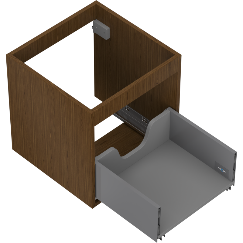 Mexen Box-A korpus skříňky podumyvadlové 45 cm, 1 zásuvka, ořech - 91AX0-0450-470-1-86