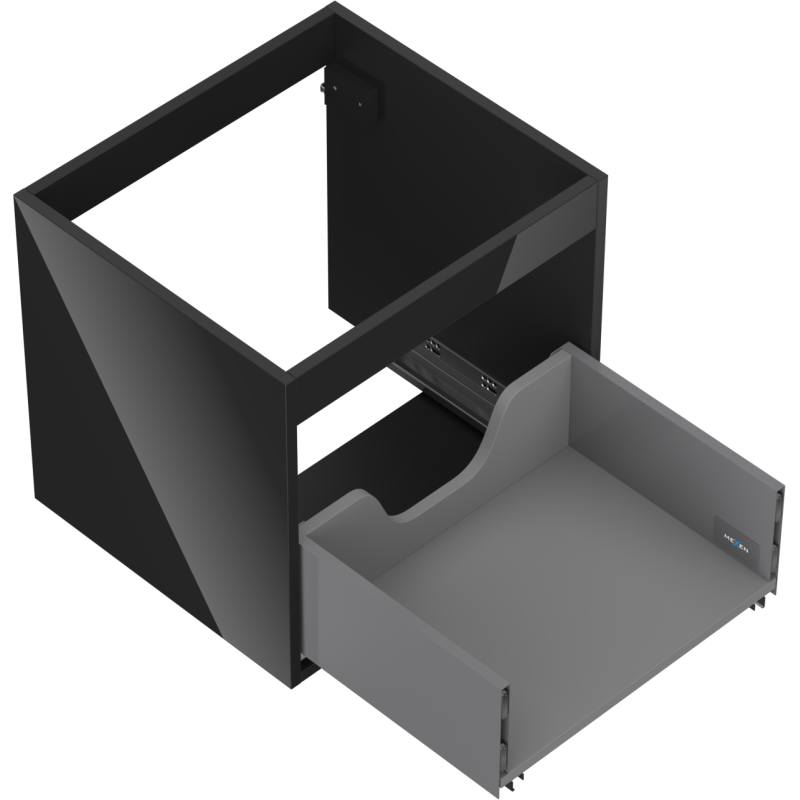 Mexen Box-A korpus skříňky pod umyvadlo 50 cm, 1 zásuvka, černý lesk - 91AX0-0500-470-1-70