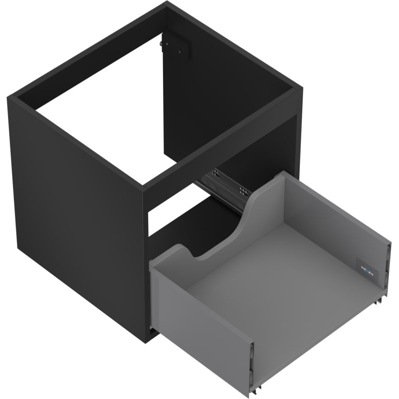 Mexen Box-A korpus koupelnové skříňky 50 cm, 1 zásuvka, černý mat - 91AX0-0500-470-1-71