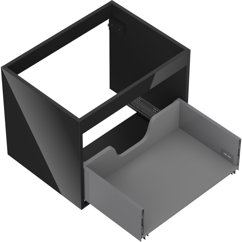 Mexen Box-A korpus skříňky pod umyvadlo 60 cm, 1 zásuvka, černý lesk - 91AX0-0600-470-1-70