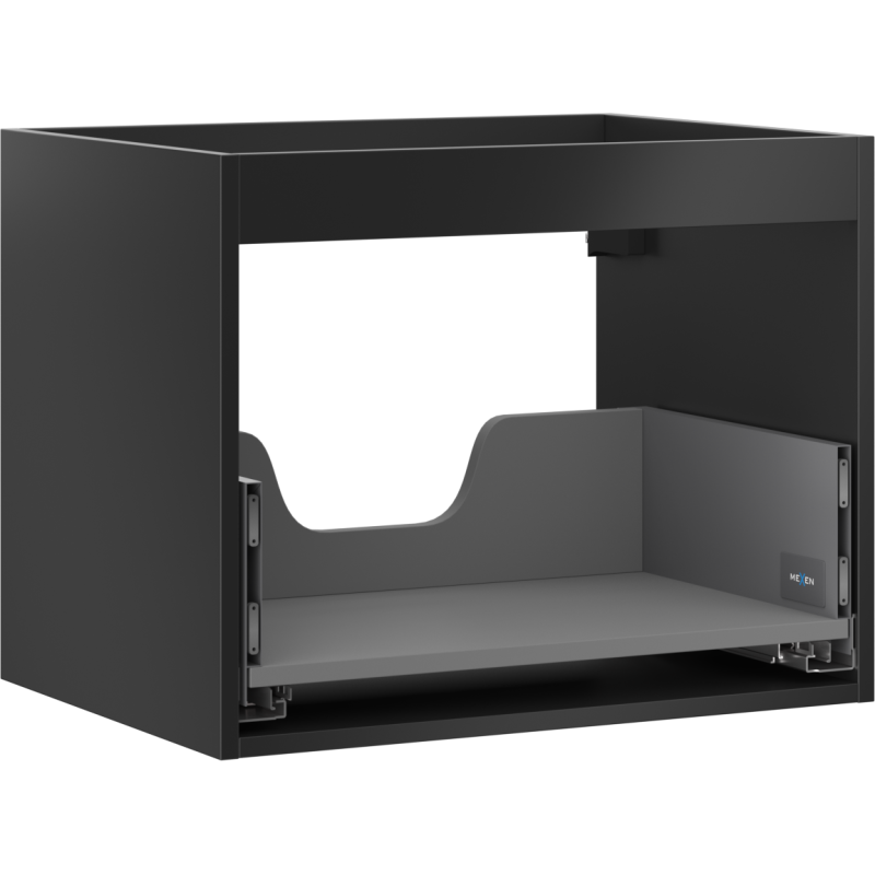 Mexen Box-A korpus skříňky pod umyvadlo 60 cm, 1 zásuvka, černý mat - 91AX0-0600-470-1-71