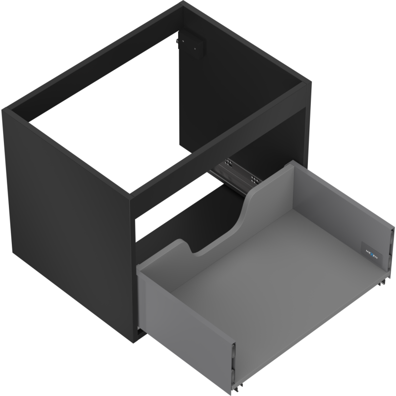 Mexen Box-A korpus skříňky pod umyvadlo 60 cm, 1 zásuvka, černý mat - 91AX0-0600-470-1-71