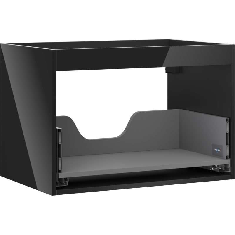Mexen Box-A korpus skříňky pod umyvadlo 70 cm, 1 zásuvka, černý lesk - 91AX0-0700-470-1-70