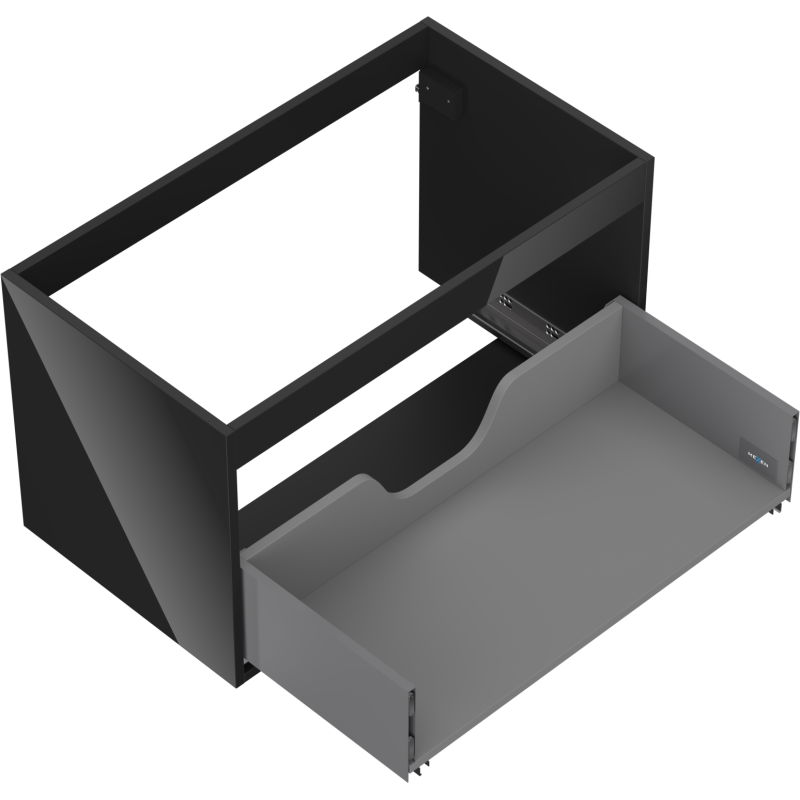 Mexen Box-A korpus skříňky pod umyvadlo 80 cm, 1 zásuvka, černý lesk - 91AX0-0800-470-1-70