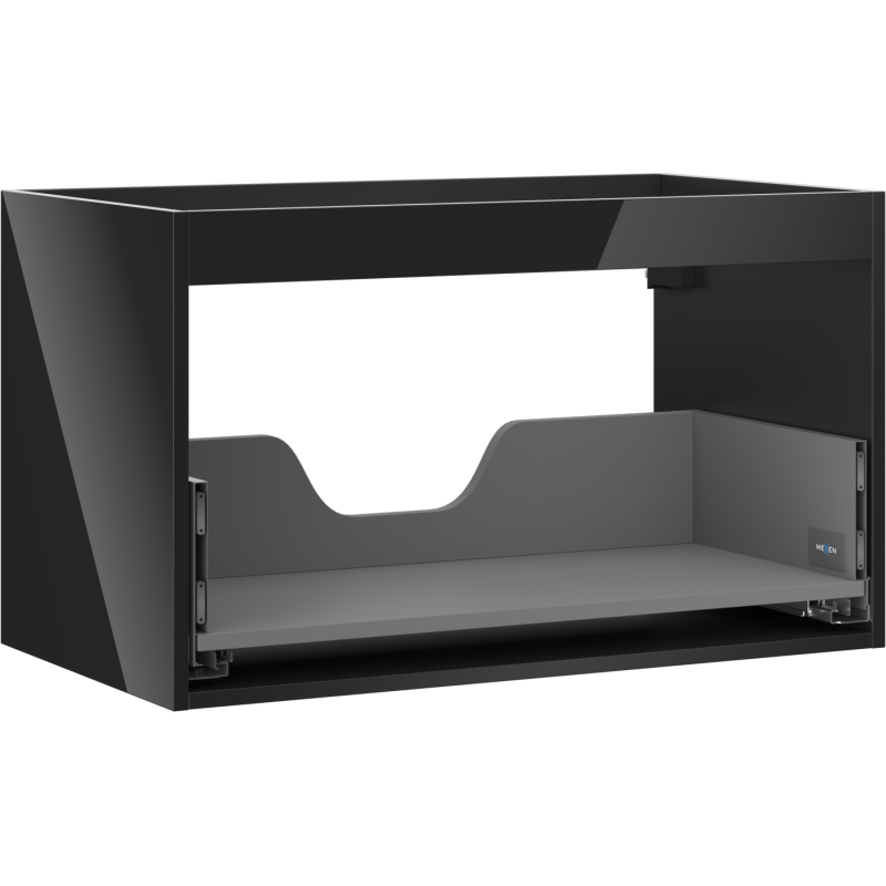 Mexen Box-A korpus skříňky pod umyvadlo 80 cm, 1 zásuvka, černý lesk - 91AX0-0800-470-1-70