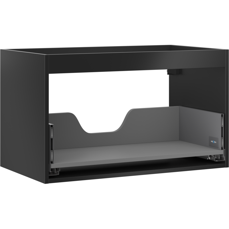 Mexen Box-A korpus skříňky pod umyvadlo 80 cm, 1 zásuvka, černý mat - 91AX0-0800-470-1-71