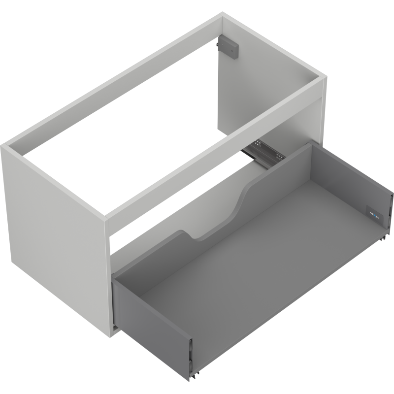 Mexen Box-A korpus skříňky pod umyvadlo 90 cm, 1 zásuvka, šedý mat - 91AX0-0900-470-1-62