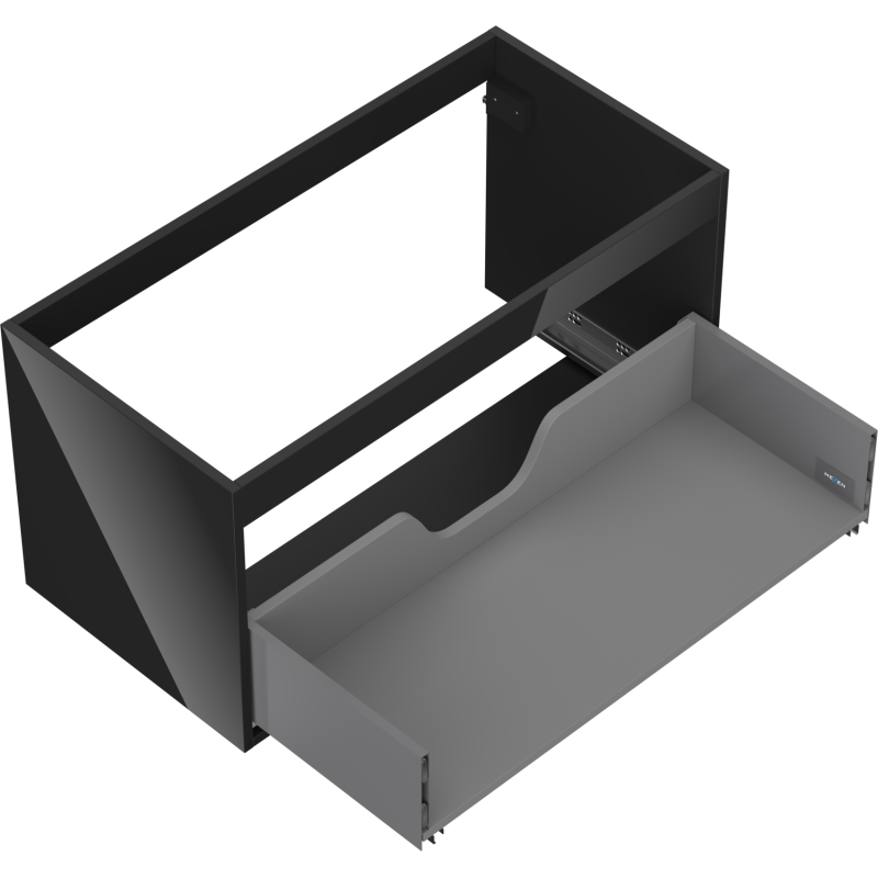Mexen Box-A korpus skříňky pod umyvadlo 90 cm, 1 zásuvka, černý lesk - 91AX0-0900-470-1-70