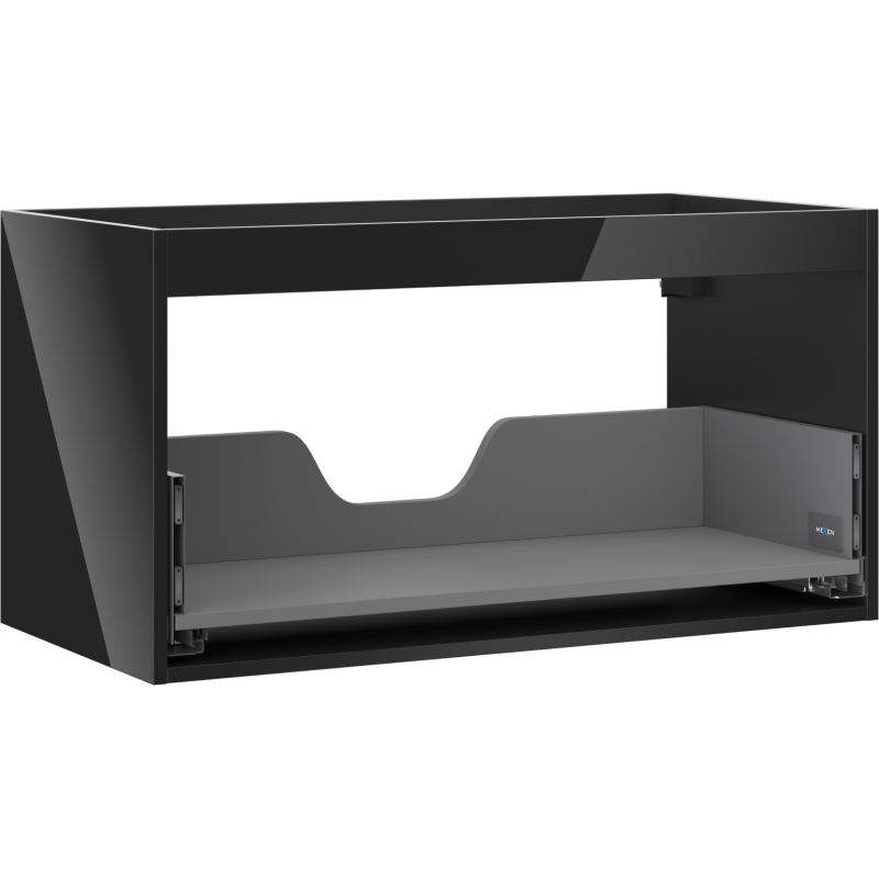 Mexen Box-A korpus skříňky pod umyvadlo 90 cm, 1 zásuvka, černý lesk - 91AX0-0900-470-1-70