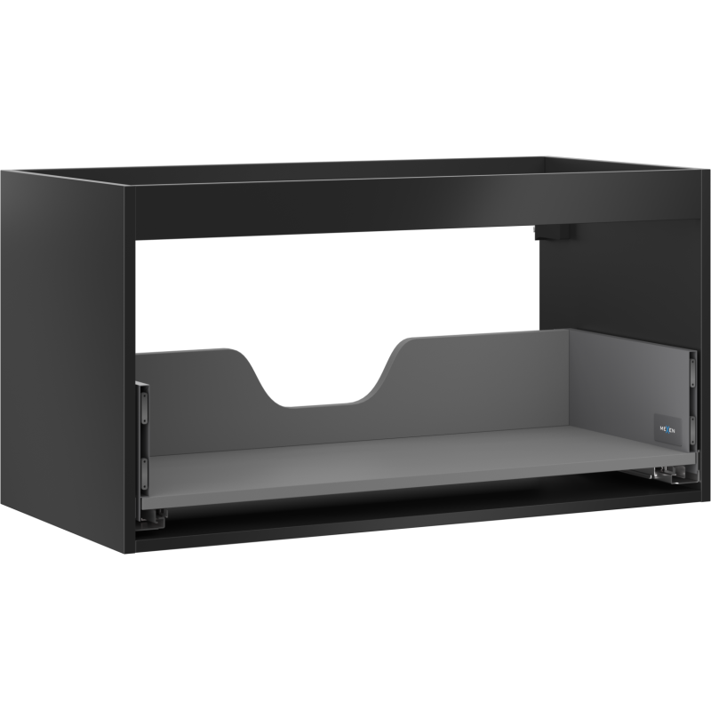 Mexen Box-A korpus skříňky pod umyvadlo 90 cm, 1 zásuvka, černý mat - 91AX0-0900-470-1-71