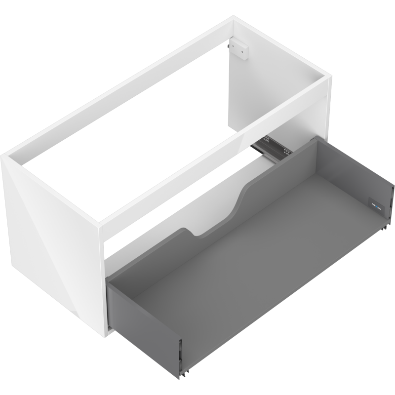 Mexen Box-A korpus skříňky pod umyvadlo 100 cm, 1 zásuvka, bílý lesk - 91AX0-1000-470-1-00