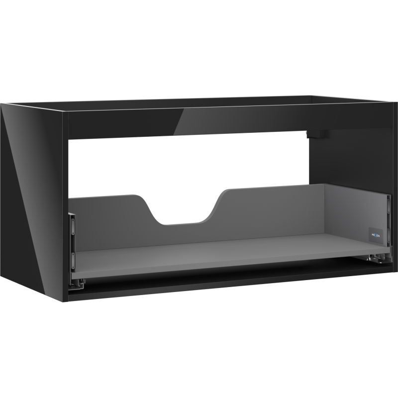 Mexen Box-A korpus skříňky pod umyvadlo 100 cm, 1 zásuvka, černý lesk - 91AX0-1000-470-1-70