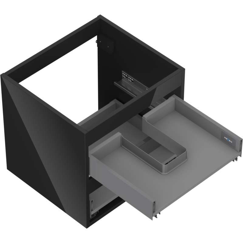 Mexen Box-A korpus skříňky podumyvadlové 50 cm, 2 zásuvky, černý lesk - 91AX0-0500-470-2-70