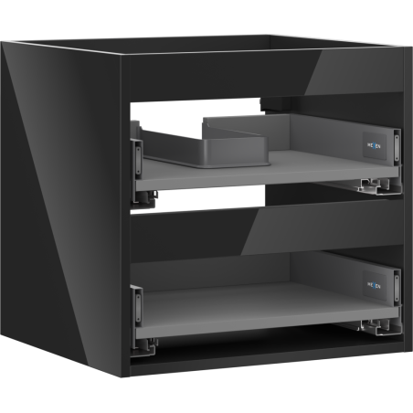 Mexen Box-A korpus skříňky podumyvadlové 50 cm, 2 zásuvky, černý lesk - 91AX0-0500-470-2-70