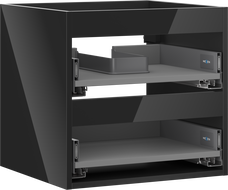 Mexen Box-A korpus skříňky podumyvadlové 50 cm, 2 zásuvky, černý lesk - 91AX0-0500-470-2-70