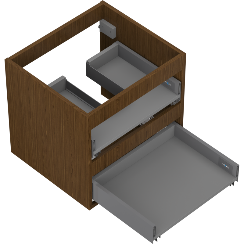 Mexen Box-A korpus skříňky pod umyvadlo 50 cm, 2 zásuvky, ořech - 91AX0-0500-470-2-86