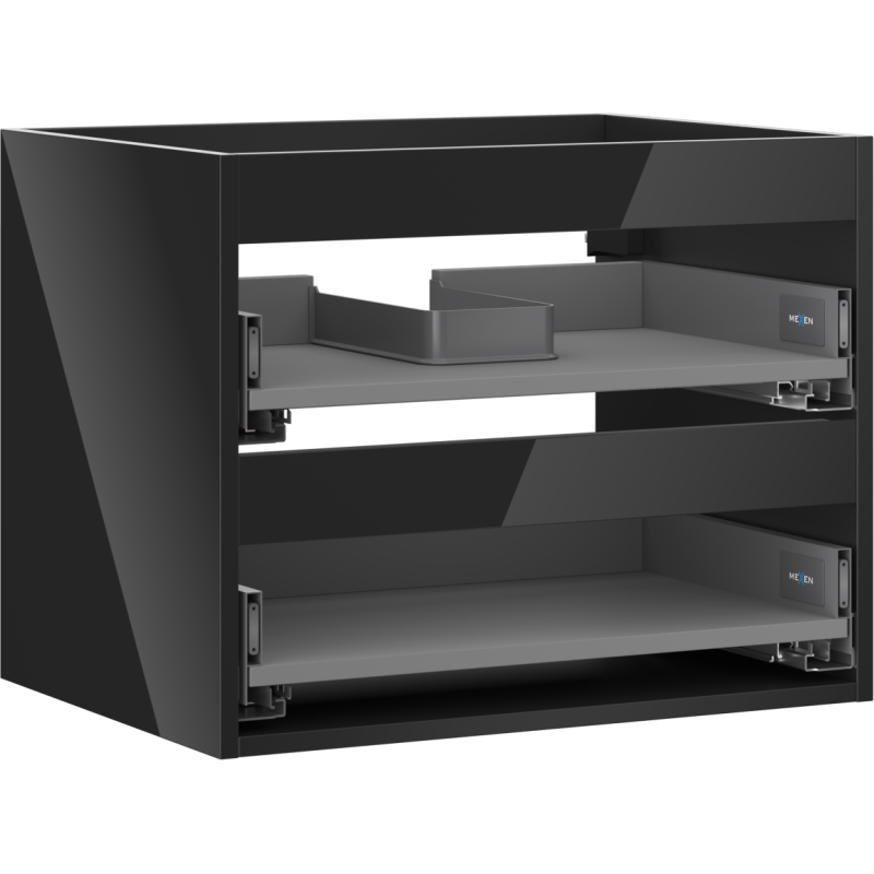 Mexen Box-A korpus skříňky pod umyvadlo 60 cm, 2 zásuvky, černý lesk - 91AX0-0600-470-2-70