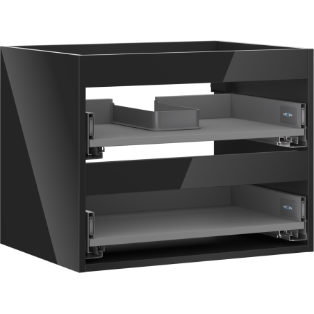 Mexen Box-A korpus skříňky pod umyvadlo 60 cm, 2 zásuvky, černý lesk - 91AX0-0600-470-2-70