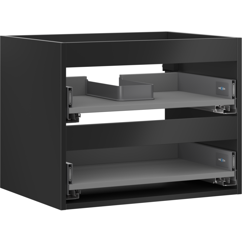 Mexen Box-A korpus skříňky pod umyvadlo 60 cm, 2 zásuvky, černý mat - 91AX0-0600-470-2-71