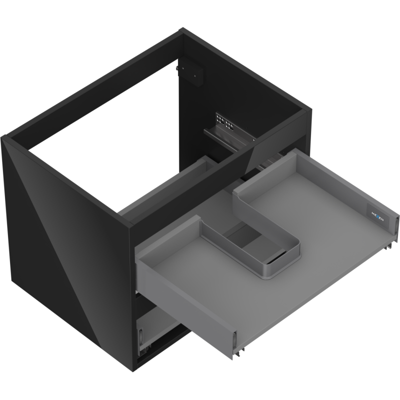 Mexen Box-A korpus skříňky pod umyvadlo 60 cm, 2 zásuvky, černý lesk - 91AX0-0600-470-2-70