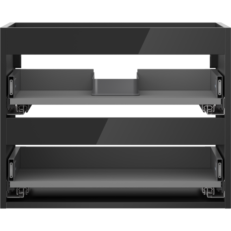 Mexen Box-A korpus skříňky pod umyvadlo 60 cm, 2 zásuvky, černý lesk - 91AX0-0600-470-2-70