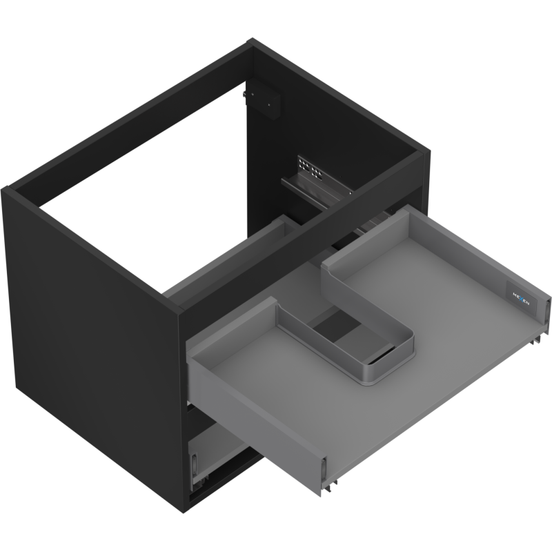 Mexen Box-A korpus skříňky pod umyvadlo 60 cm, 2 zásuvky, černý mat - 91AX0-0600-470-2-71