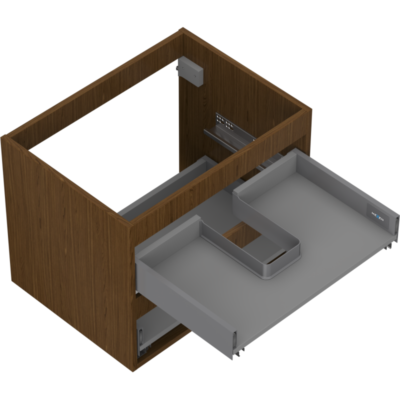 Mexen Box-A korpus skříňky pod umyvadlo 60 cm, 2 zásuvky, ořech - 91AX0-0600-470-2-86