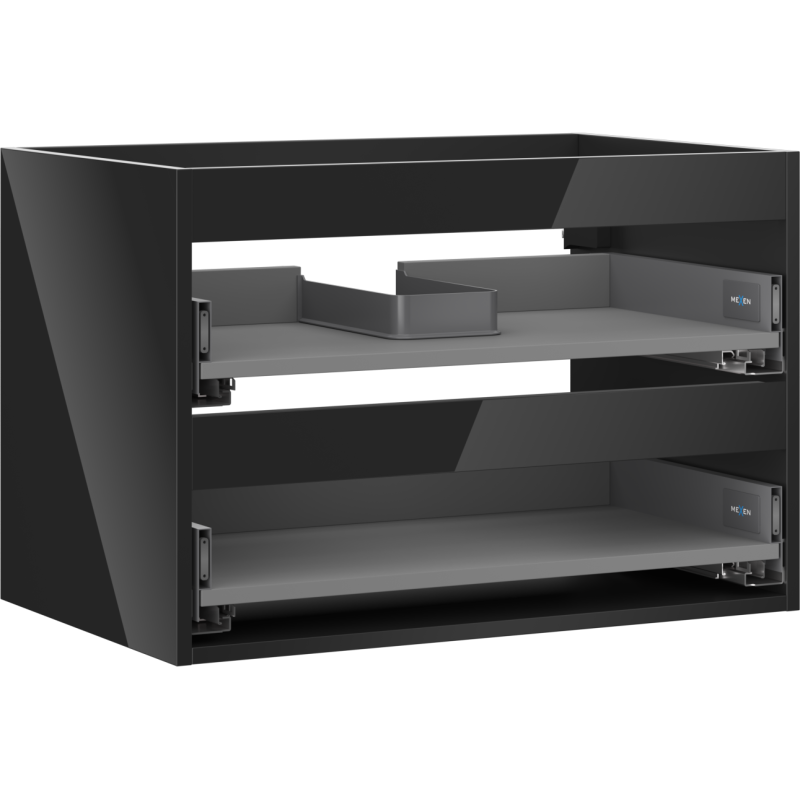 Mexen Box-A korpus skříňky pod umyvadlo 70 cm, 2 zásuvky, černý lesk - 91AX0-0700-470-2-70