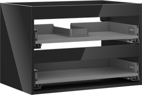Mexen Box-A korpus skříňky pod umyvadlo 70 cm, 2 zásuvky, černý lesk - 91AX0-0700-470-2-70